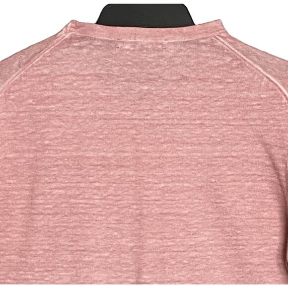 Michael Kors T-Shirt Men's Large Long Sleeve Crew Neck Linen Dusty Rose NEW - Picture 7 of 14